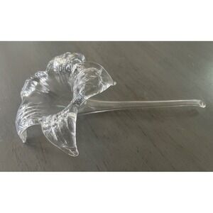 Flower Stem Bud Vase Glass or‎ Lily Paperweight, Elegant Vintage Centerpiece